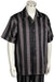 Speckled Stripes Short Sleeve 2pc Walking Suit Set - Grey/Black