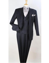 Men's Midnight Blue Pic Stitching 3 piece Vest