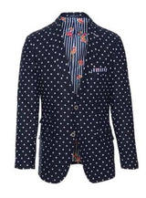 Navy White Dot Suit