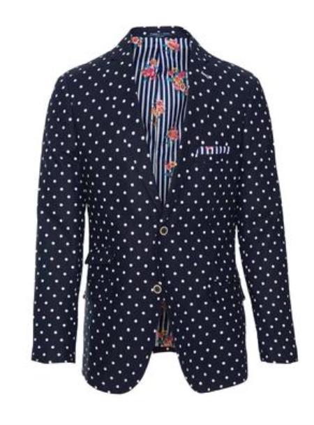 Navy White Dot Suit
