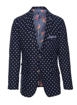 Navy White Dot Suit