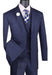 Navy Men's 2 Button Suit With Notch Collar Vest
