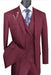 Burgundy Men's 2 Button Suit With Notch Collar Vest