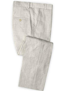 Men's Linen Fabric Pants Flat Front Meadow