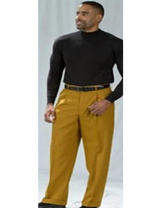 Poplin Fabric Pacelli Big and Tall Wide Leg Pants Bronze 810007