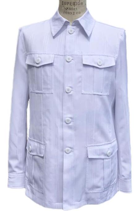 Men's Safari Walking Suit - Leisure Suit White