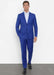 Men's Electric Blue Poly/Rayon Blend Lining Suit