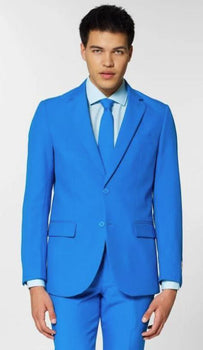 Men's Electric Blue 2 Buttons Suit