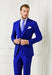 Men's Electric Blue Two Flap Front Pockets Suit