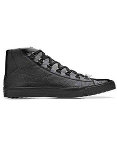 Men's Sneaker Black Genuine Crocodile and Italian Calf