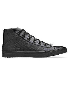Men's Sneaker Black Genuine Crocodile and Italian Calf