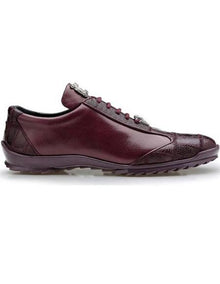 Men's Sneaker Burgundy Ostrich and Calfskin