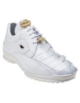 Men's Sneaker White Ostrich and Soft Calfskin