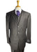 Three Buttons Brown Pinstripe - Charcoal Pinstripe Suit With Vest Three Pieces Super 150's Suit Pleated Pants