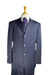 Three Buttons Bold Chalk Pinstripe Navy Blue Pinstripe Suit With Vest Three Pieces