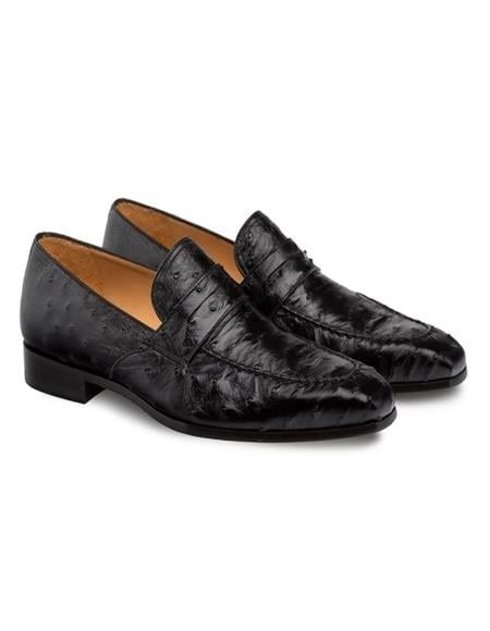Mezlan Brand Mezlan Men's Dress Shoe Sale Men's Black Color Ostrich Skin
