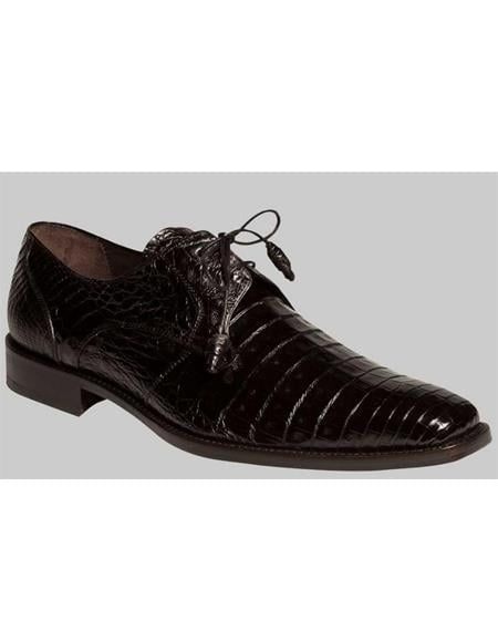 Mezlan Brand Mezlan Men's Dress Shoes Sale Men's Full Black Crocodile Uppers Shoes
