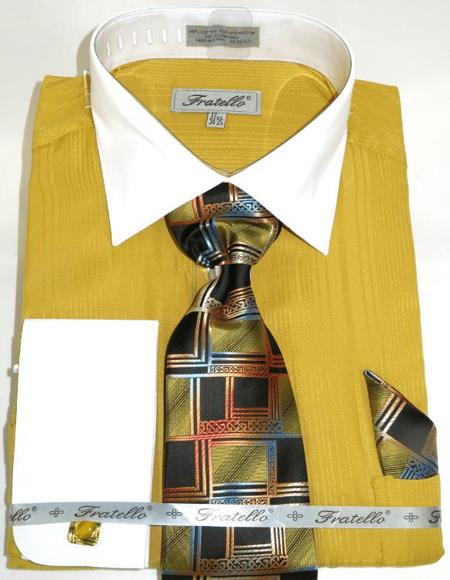 Honey Gold Colorful Men's Dress Shirt