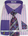 Mens Fashion Dress Shirts and Ties Purple Multi Colorful Men's Dress Shirt