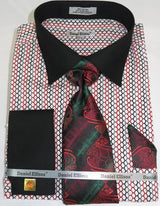 Mens Fashion Dress Shirts and Ties Black Multi Colorful Men's Dress Shirt