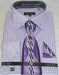 Mens Fashion Dress Shirts and Ties Lilac Colorful Men's Dress Shirt