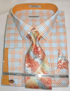 Mens Fashion Dress Shirts and Ties Peach Colorful Men's Dress Shirt