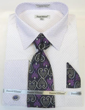 Mens Fashion Dress Shirts and Ties Purple Colorful Men's Dress Shirt