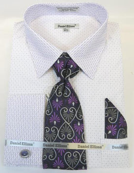 Mens Fashion Dress Shirts and Ties Purple Colorful Men's Dress Shirt