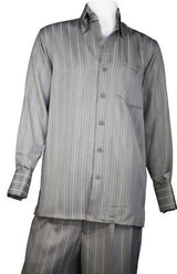 Light Grey Wide Leg Casual Suit For Sale