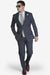 Men's Slim Fit Suit - Fitted Suit - Skinny Suit Men's Blue Windowpane Plaid Side vents Suit