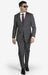 Men's Medium Grey Houndstooth Slim Fit 2-button Suit