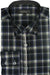 Patterned Dress Shirt - Men's Black Fashion Plaid High Collar Shirt With Solid Trim