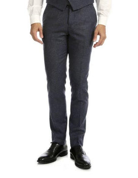 Men's Tweed Pants - Herringbone Pants Navy Blue
