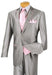 Grey and Pink Suit Including Shirt and Tie