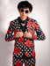Polka Dot Suit (Jacket + Pants) + Black And White And Red Pattern + Bowtie
