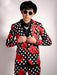 Polka Dot Suit (Jacket + Pants) + Black And White And Red Pattern + Bowtie