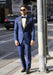 Prom Tuxedo - Wedding Tuxedo Luna Indigo 3-Piece Slim Fit Peak Lapel Tuxedo