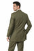 Men’s Vintage Vested Gangster Pinstripe Suit – Bold Olive Green Fashion 3-Piece Set