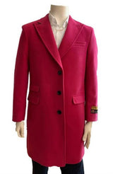 Men's Overcoat - Three Quarter Car coat + Pink