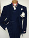 Men's Two Button Single Breasted Notch Lapel Suit Navy Blue