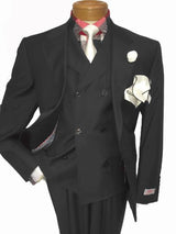 Men's Two Button Single Breasted Notch Lapel Suit Medium Grey