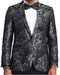 Mens Black and Silver Floral Blazer
