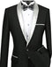 Mens Black with Sequence Silver Lapel Tuxedo