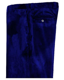 Mens Navy Blue Velvet Pants Flat Front Unhemmed Unfinished Bottom