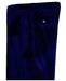 Mens Dark Navy Blue Velvet Pants Flat Front Unhemmed Unfinished Bottom