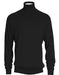 Mens Black Cotton Blend Turtleneck Sweater Shirt