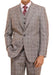 Mens Suit 3 Piece Plaid and Pinstripe Suit Grey Glen
