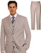 Mens Suit 3 Piece Plaid and Pinstripe Suit Beige ~ Tan