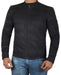 Mens Tom Cruise Suit Leather Zipper Jacket Black
