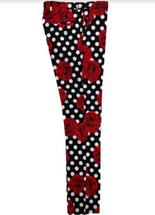 Red and Black Mix Color Dress Pants Mens Floral Dress Pants - Fashion Pants - Paisley Pants Black and White and Red Flower